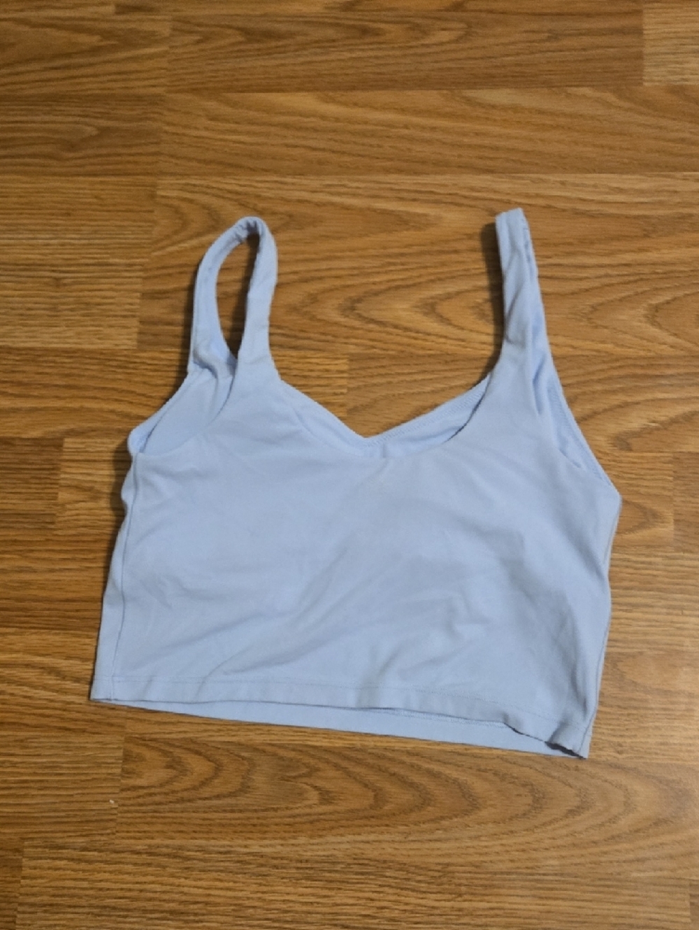 Classic Scoop Neck Crop Tank Top - Light Blue - Picture 3 of 3